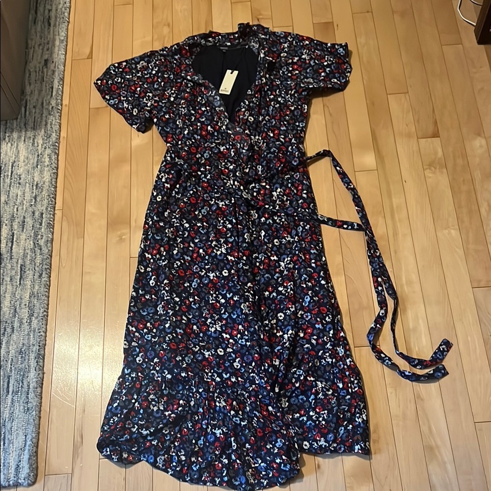 Buffalo David Bitton Floral Wrap Dress - Blue and Red